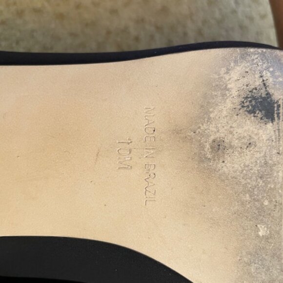 Satin Black low heel (1" heel) walkable shoes with gold detail - Picture 7 of 7